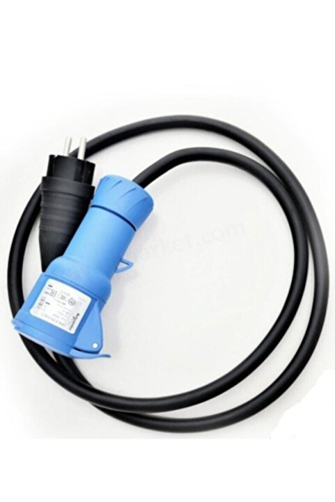 Mete Enerji Karavan 220v Enerji Besleme Kablosu 2mt. 220v Kauçuk Fiş + 3x16 Amper Kapaklı Priz-sahil Besleme