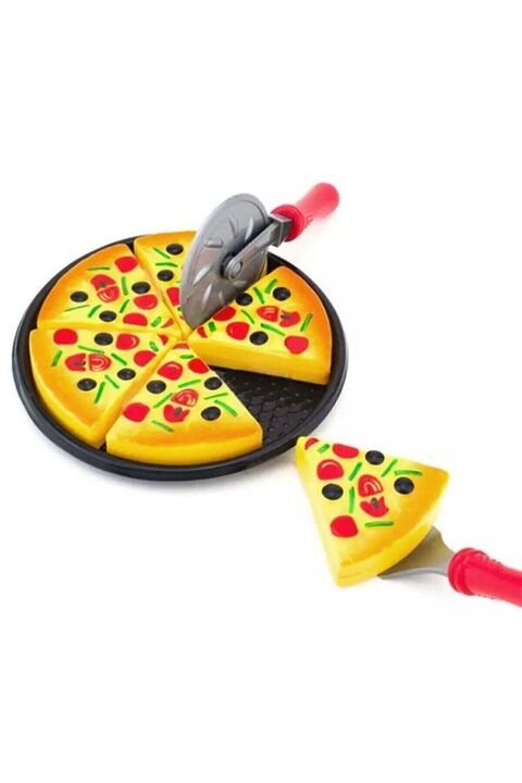 SAZE Yeni Oyuncak Tepsili Aksesuarlı Pizza Kesme Oyunu Kız Erkek Çocuk Oyuncakları Pizza