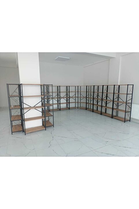 Cosargroup Dekoratif Mağaza Market Rafı Geniş  90x180cm Ceviz