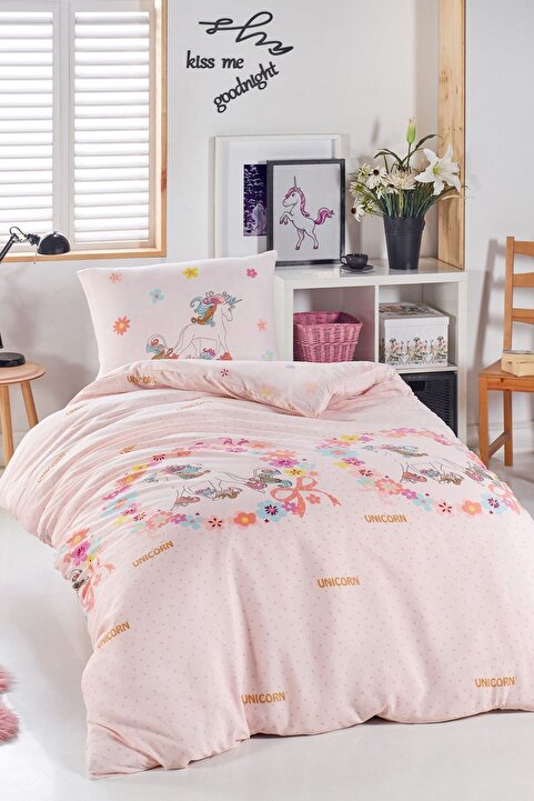 Enlora Home Junior Nevresim Seti Tek Kişilik Unicornlar Pembe