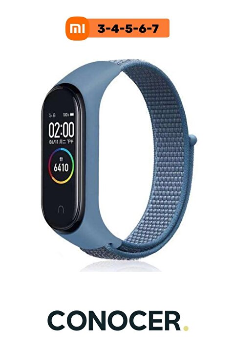 CONOCER Xiaomi Mi Band 3/4/5/6/7 Uyumlu Hasır Dokuma Yüksek Kalite Kordon Kayış