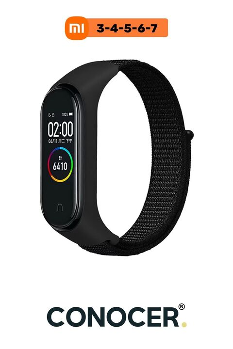 CONOCER Xiaomi Mi Band 3/4/5/6/7 Uyumlu Hasır Dokuma Yüksek Kalite Kordon Kayış