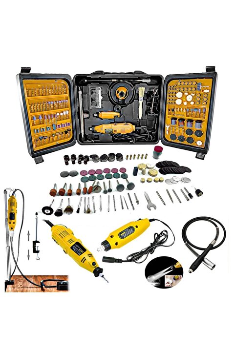 stilmax Alman Style 405 Parça Devir Ayarlı Gravür Oyma Makinesi Dremel Taşlama Zımpara Seti 450w