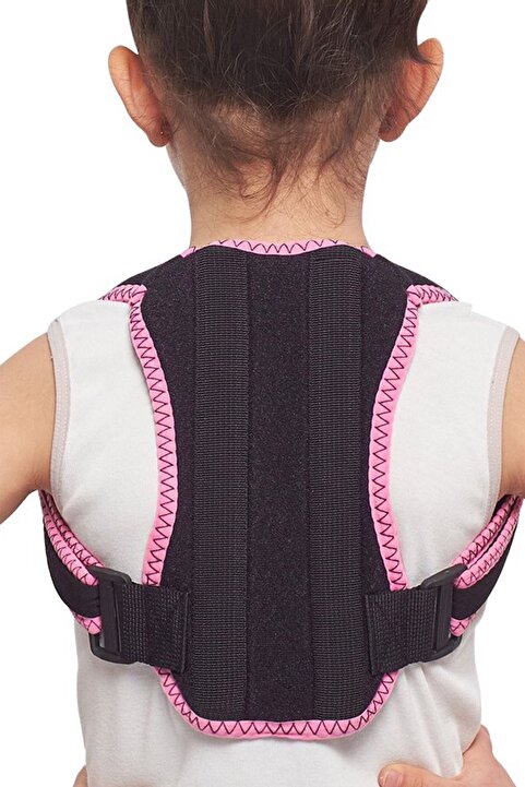 Ankaflex Pembe Unisex Çocuk Için Standart Beden Kamburluk Önleyici Dik Duruş Korsesi Ayarlanabilir