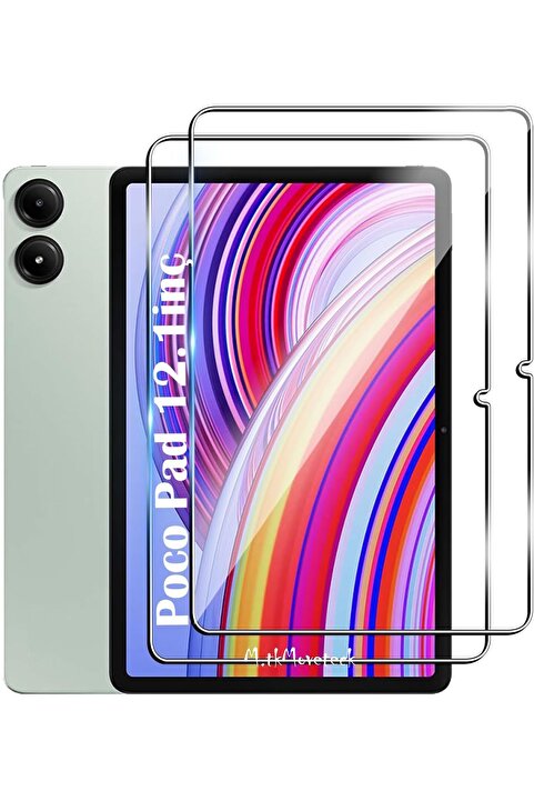m.tk moveteck Poco Pad 12.1 inç Ekran Koruyucu Şeffaf Cam Nano Esnek Kırılmaz Ekran Camı Tam Uyumlu 2024