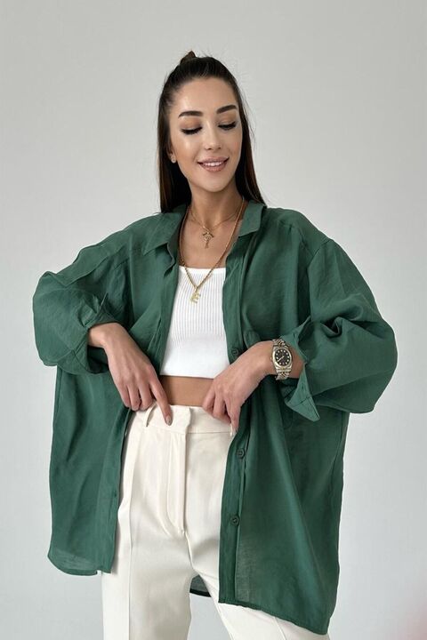 ELLEGANT Yeni Sezon Oversize Kadın Gömlek