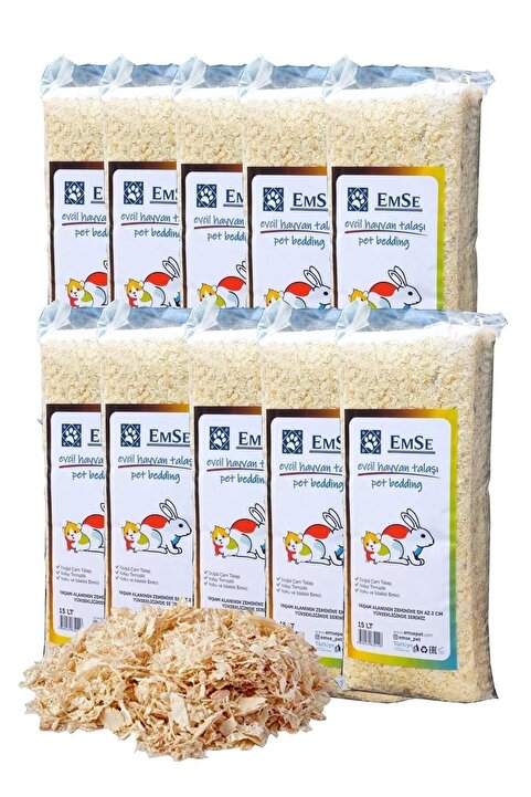 EMSE Tavşan Kemirgen Ginepig Hamster Talaşı 15 Lt X 10 Adet Kampanya