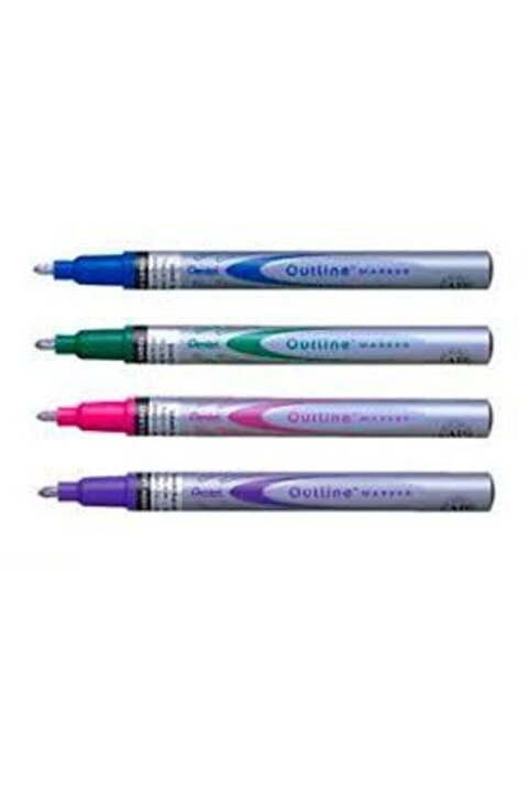 Pentel Davetiye Kalemi Outline Marker 2 Renkli (1 ADET KALEM)