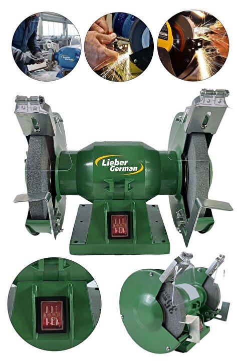 Lieber German 125 Mm Turbo Motorlu 1500 Watt Çark Motoru Zımpara Balta Bıçak Bileme Makinesi Taş Motoru Taslama