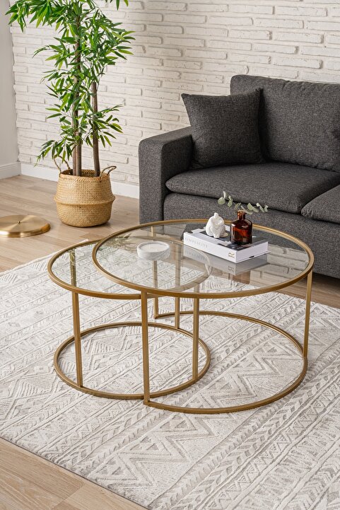 DEKOPRATİK - Belarus Orta Sehpa Gold 80cm