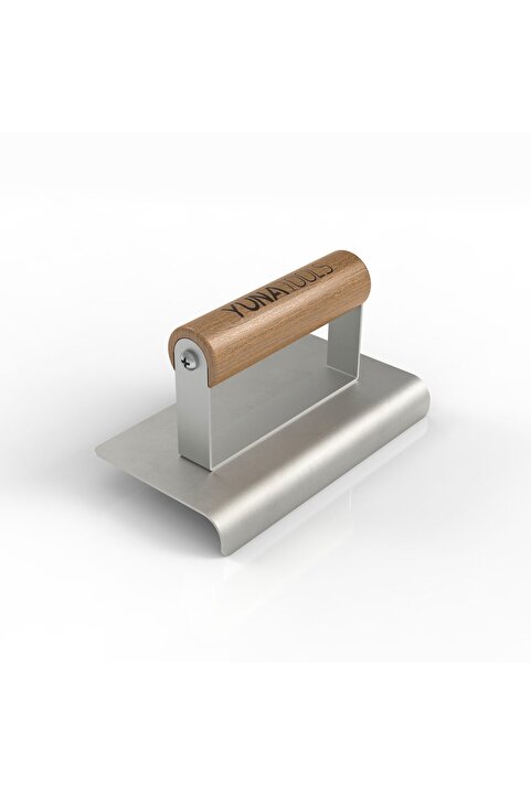 YUNA TOOLS Paslanmaz Çelik Kenar Malası 160(L)x75(W) mm R12 D20 - Ahşap Sap