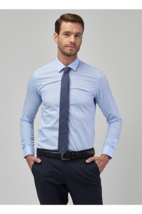 Altınyıldız Classics Erkek Açık Mavi Tailored Slim Fit Dar Kesim Gömlek