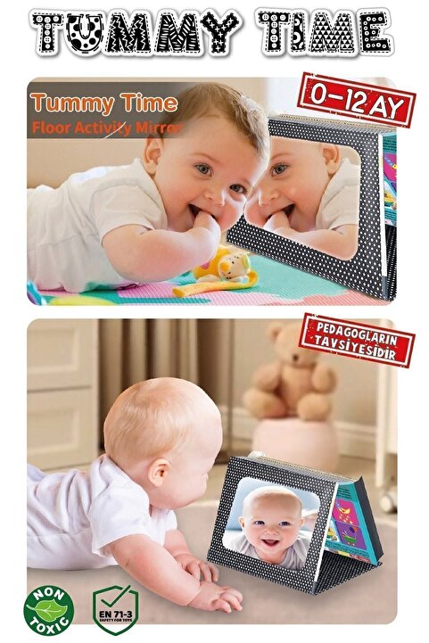 Diytoy Tummy Tıme Aynalı Ilk Zeka Kartları+güvenli Bebek Aynası - Eğitici Kartlar