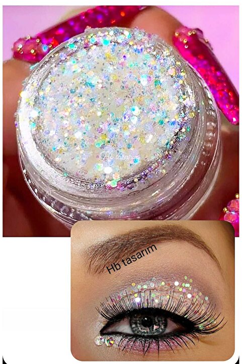 hbtasarim Kremsi Jel Parlak Glitter Simli Far