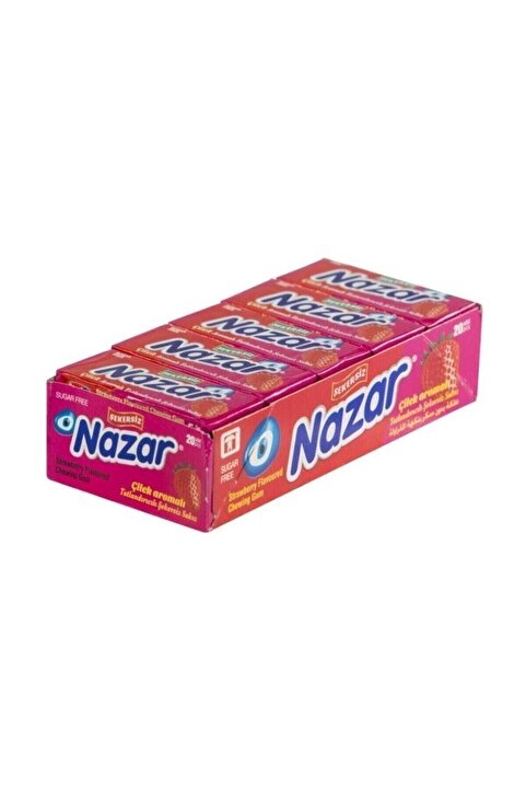 Nazar Çilek Aromalı Şekersiz Sakız 20'lı