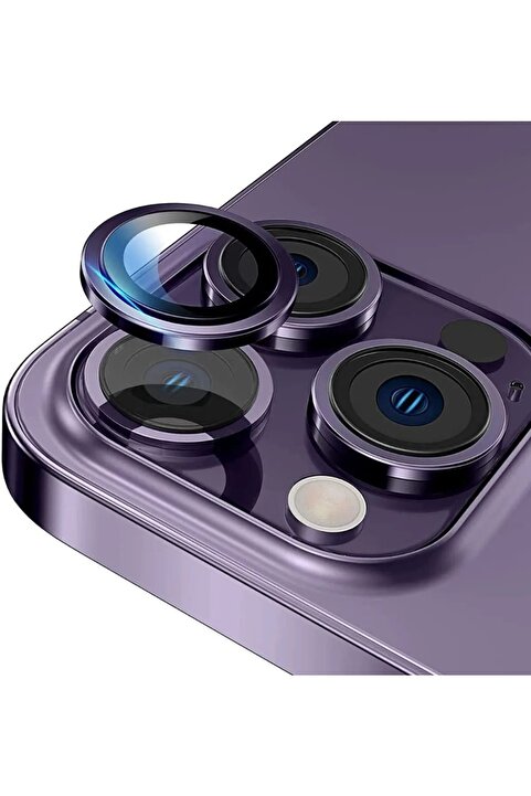 EVAX [Metal] iPhone 14 Pro / Iphone 14 Pro Max Derin Mor (DEEP PURPLE) Kamera Lens Koruyucu
