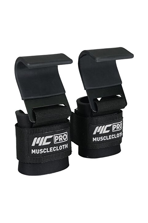 MUSCLECLOTH Lifting Hooks Ağırlık Kaldırma Kancası Siyah 2'li Paket