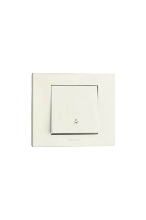 OVİVO Ovivo Grano Beyaz Natural Zil Anahtarı Light - 1 Adet+çerçeve Dahil