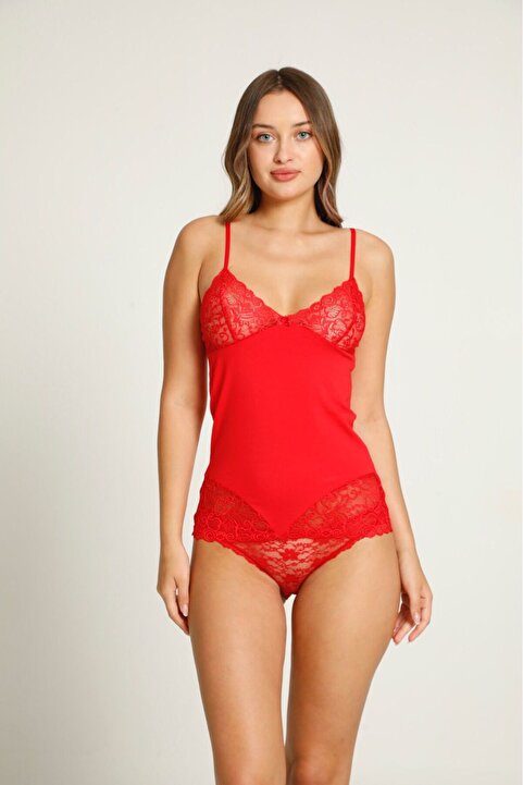 Miss Blue Moon Göğüs ve Bel Dantelli İp Askılı Kadın Tekli Atlet 8024