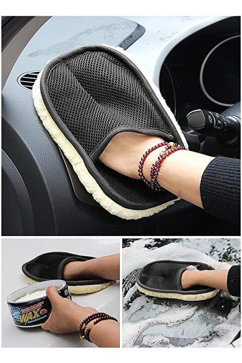 CarAda Hassas Oto Yıkama Ve Temizlik Eldiveni, Piyano Black Bölgeler Için Özel Doku
