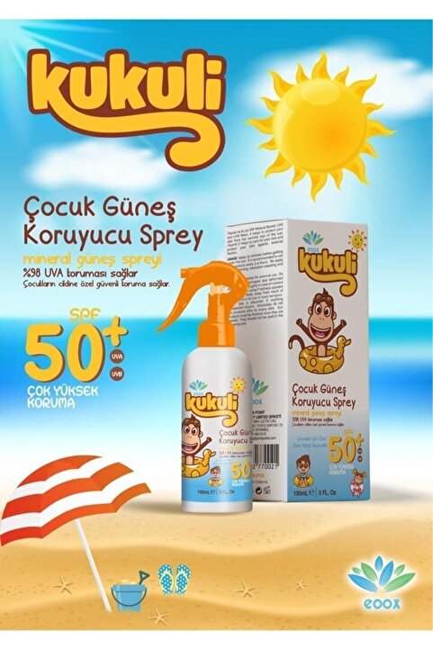 Genel Markalar Kukuli Çocuklar Için Güneş Koruyucu Sprey Krem Spf50 150 ml ( Orijinal Lisanslı Ürün)