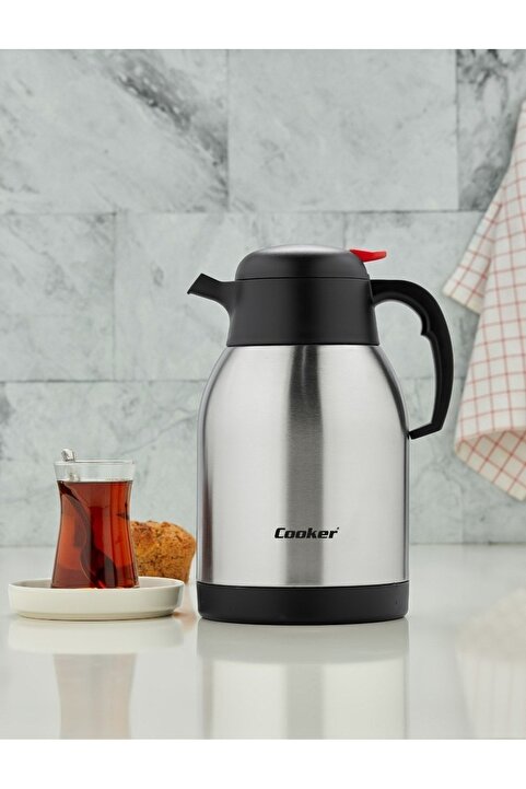 Cooker 2 Litre Çift Kat Paslanmaz Çelik Termos 12-24 Saat Soğuk, 8-12 Saat Sıcak Tutma