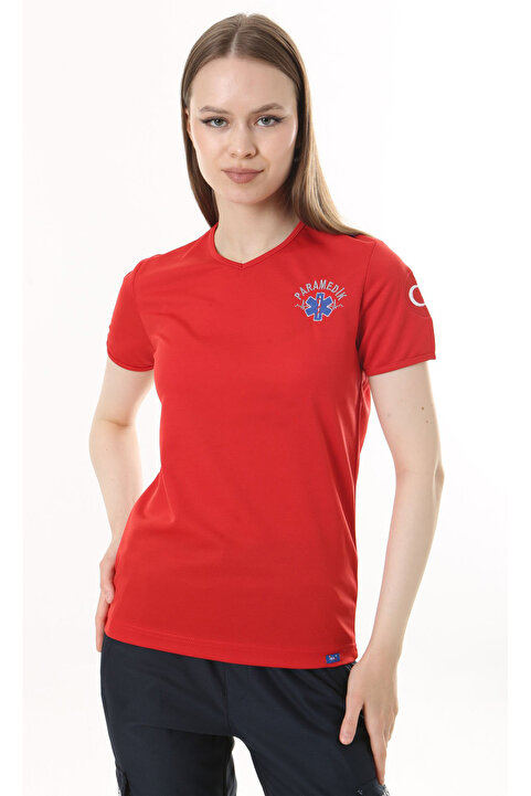 İBA MEDİKAL İ-SPORTİVE V Yaka Kısa Kol Paramedik Spor T-Shirt