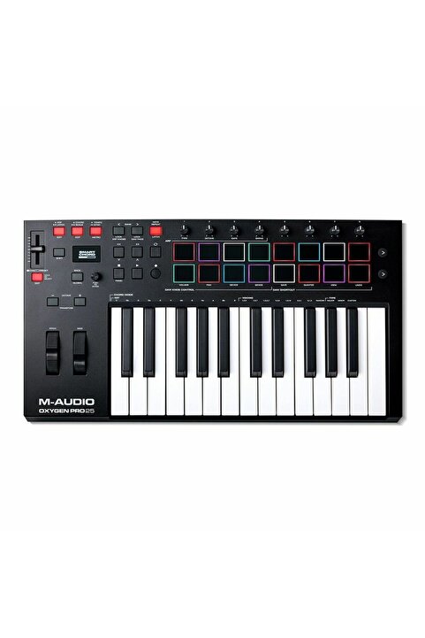 M-AUDIO Oxygen Pro 25 | 25 tuş, Yarı-ağır tuşe profesyonel USB/MIDI Kontrolcü - Yeni nesil