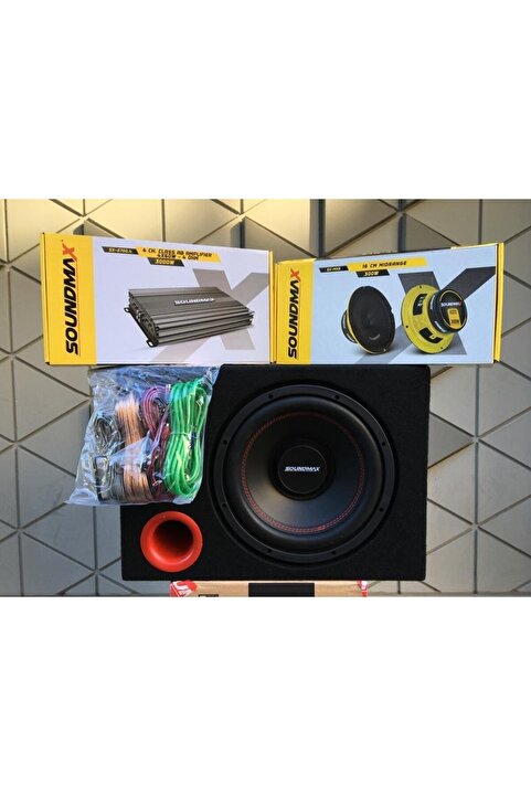 Soundmax Sx-fth12 30 Cm Kabinli 1500w Subwoofer Bas 3000w 4 Kanal Amfi 16 Cm 300w Midrange Kablo Tk.