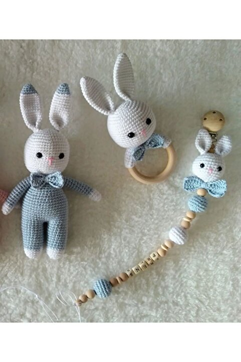 amigurumitoys Amigurumi Tavsan Yenidogan Set