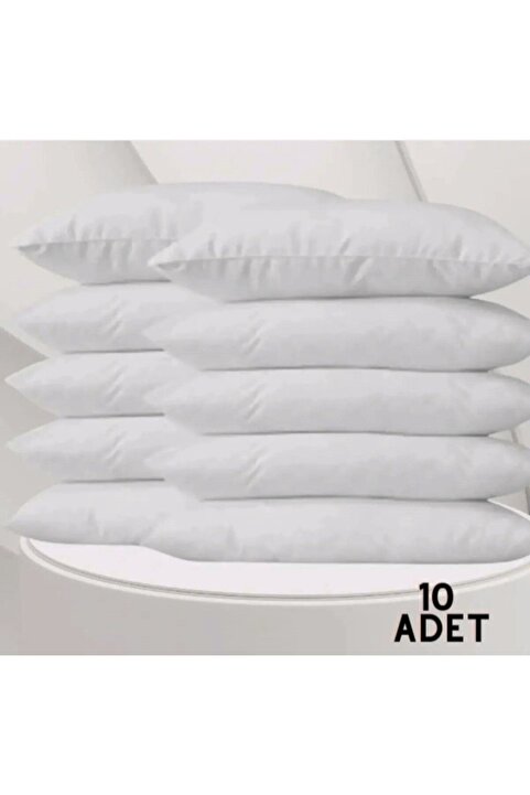 DENİZLİ ÇEYİZ 10'lu Beyaz Fermuarlı 50x70 Cm Iç Yastık Kılıfı