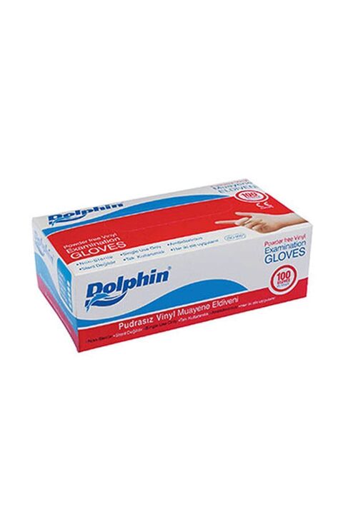 Dolphin Pudrasız Vinil Eldiven L 100'lü Paket