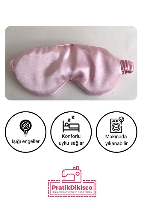 PratikDikisco Pudra Saten Uyku Gözlüğü  Göz Bandı