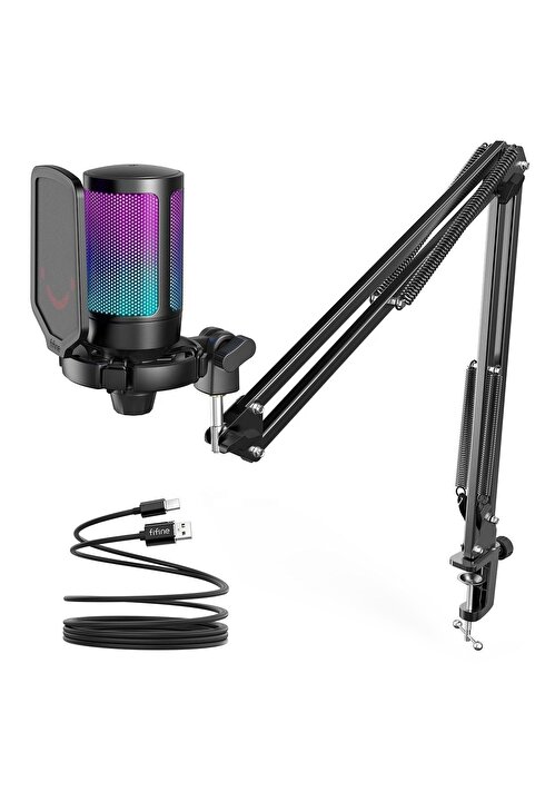 Fifine Ampligame A6t Twitch, Youtuber, Gamer, Tiktok, Yayıncı Usb Mikrofon Seti