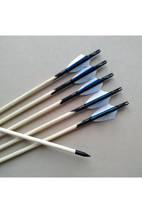 KONURALP OKÇULUK Geleneksel Okçuluk - Ahşap Ok (2.5" Tüylü-76 Cm)
