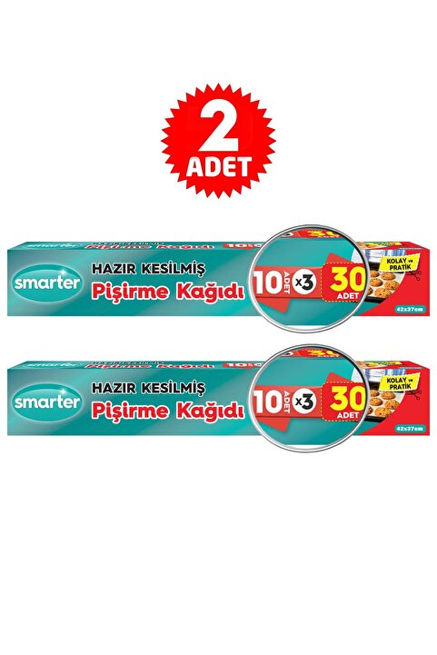 SMARTER 60 Adet Yağlı Pişirme Kağıdı Hazır Kesilmiş 2 Paket ( 30 Adet X 2 )