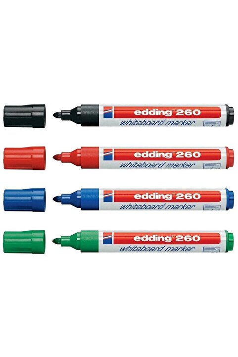 Edding 260 Beyaz Yazı Tahtası Kalemi 4'lü Set