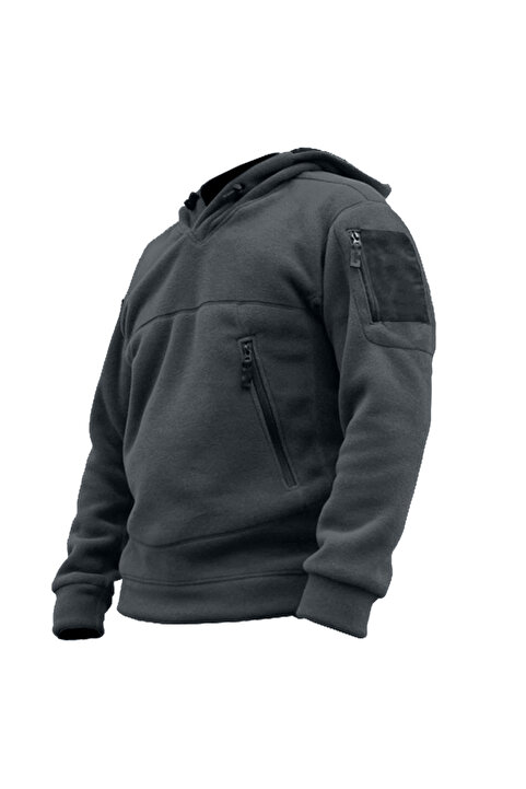 GENIUS STORE Erkek Polar Kapşonlu Polar Kombat Tactical Outdoor Polar