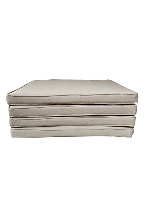 YASTIKMİNDER Koton Krem 54x45 Cm Ölçüsünde 4 Parça Sandalye Koltuk Minder Seti