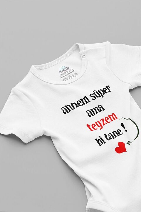 Overoz Annem Süper Ama Teyzem Bir Tane Bebek Body Kısa Kollu Çıtçıtlı Badi Teyze Yazılı Zıbın 5127
