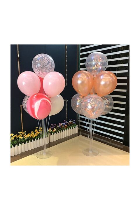 BalonEvi Şefaf Balon Standı 7'li Parti Süsleme Aparatı
