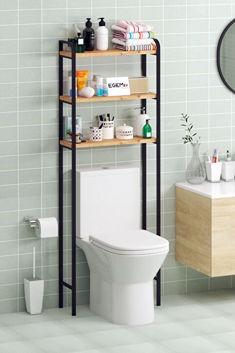 ODİNA Odina Klozet Üstü Düzenleyici Raf Banyo Düzenleyici Klozet Üstü Raf Banyo Raf Dolap Çam