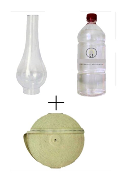 Genel Markalar 14 No Gaz Lambası Camı Çap: 5 Cm Ve 14 No Fitil 1 Metre 250 ml Kandil Yakıtı