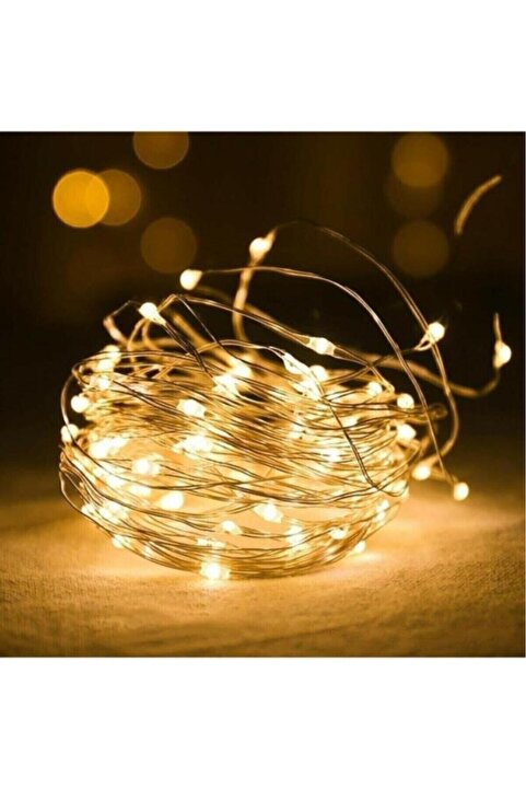 MYNONEV Peri Led Işık 5 Metre Gün Işığı Pilli Dekor Lambası Ledli Bahçe Oda Kafe Duvar Perde Ledi