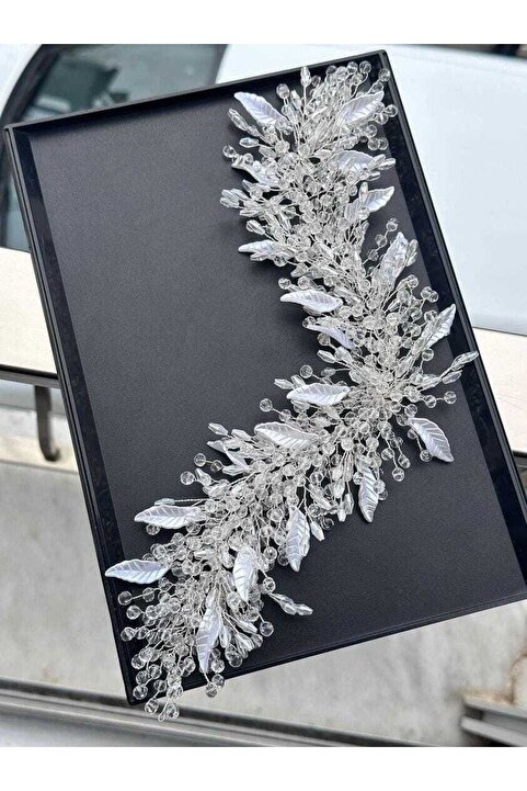 swan butik Duvak Gelin Kına Düğün Ve Nişan Tacı Incili Kristal Boncuklu Tamamen El Yapımıdır