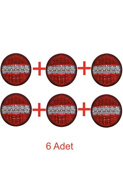 Genel Markalar Hamburger Tip ((24 VOLT)) Ledli Stop Lamba 24 Volt 4 Modlu 6 Adet