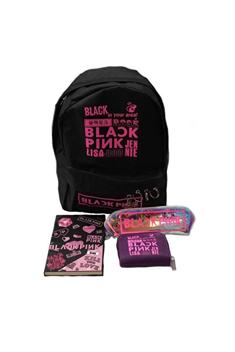 GC GÖKHAN CLUB Blackpink Defter Sırt Çantası Cüzdan Kalemlik