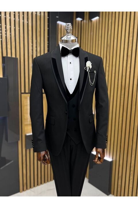 terzi ayhan 018 Model Slimfit Şal Yaka Damatlık Takım Elbise