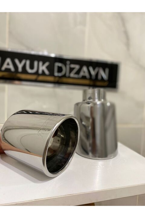 Mayuk Dizayn 100mm Paslanmaz Krom Her Araca Uyumlu Egzoz Ucu 1 Adet