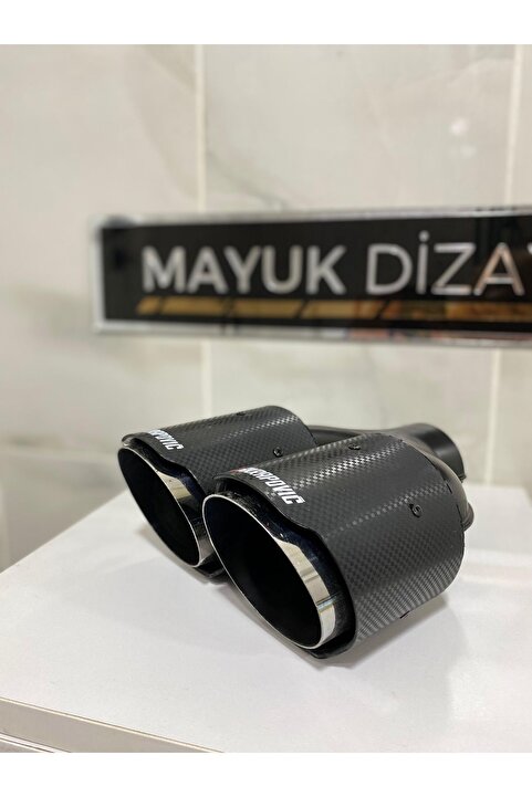 Mayuk Dizayn Akrapovic 90mm Krom Çiftli Eşit Egzoz Ucu Her Araca Uyumlu 1 Adet